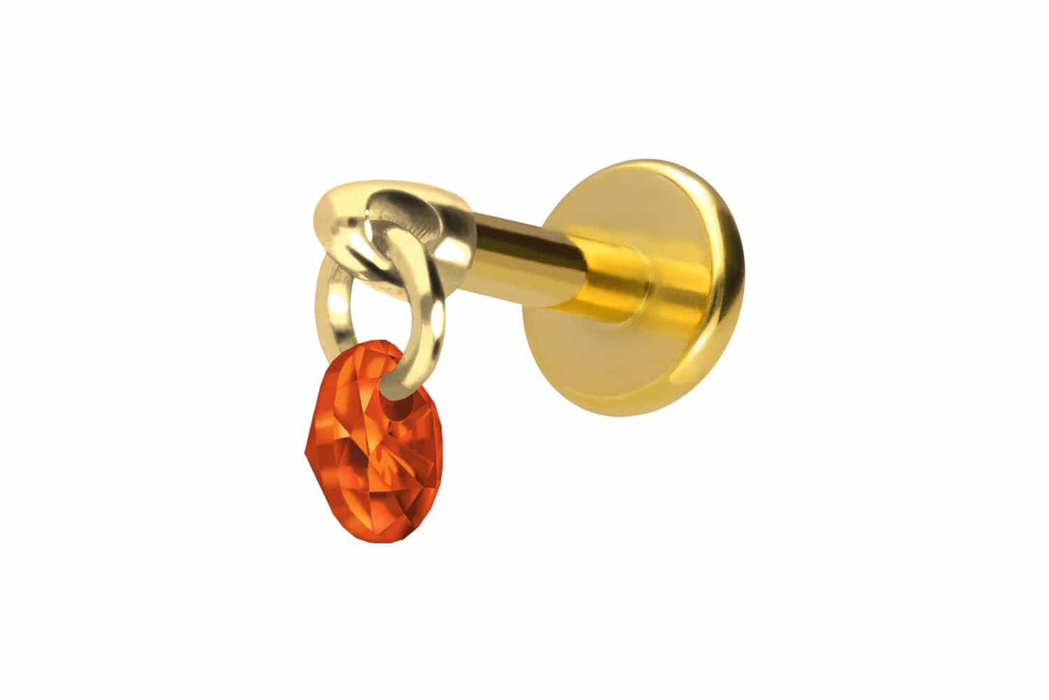 Titan Labret Piercing mit Innengewinde RUNDER KRISTALL